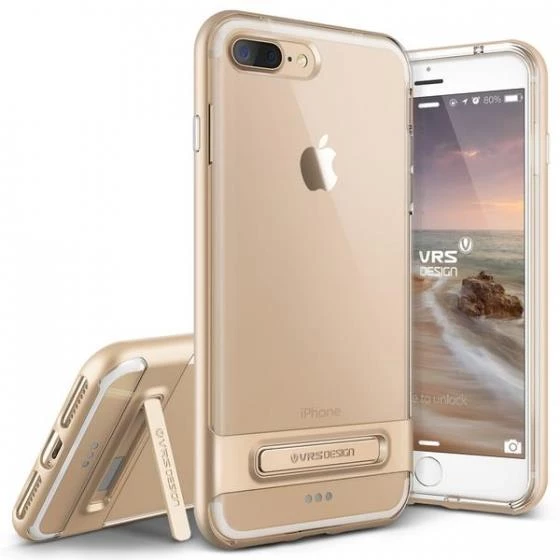 VRS Design iPhone 8 Plus / 7 Plus ile Uyumlu Crystal Bumper Kılıf Shine Gold ürün görseli 1