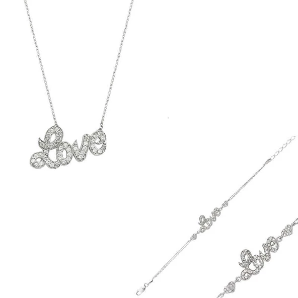 925 Ayar Gümüş Love Set ürün görseli 1