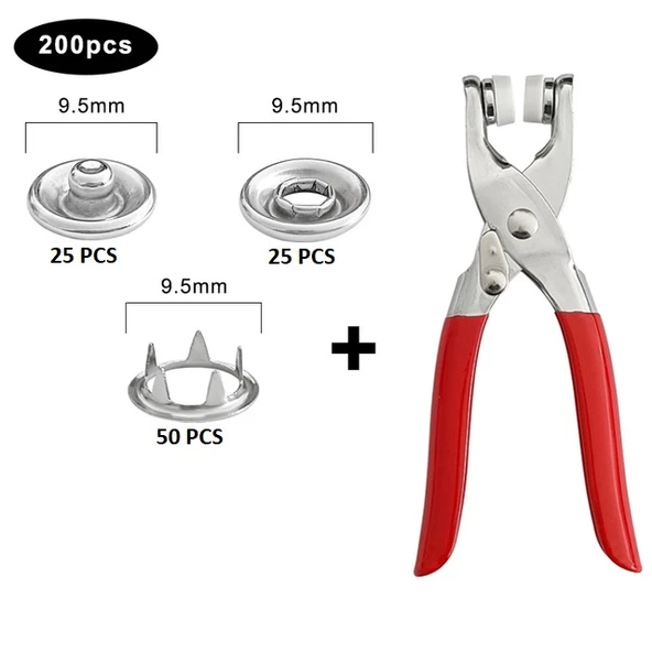 Metal Çıtçıtlı Düğme Pensesi ve Düğmesi (25 Set) ürün görseli 1