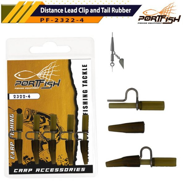Portfish 2322-4 Distance Lead Clip and Tail Rubber 5 Adet ürün görseli 1