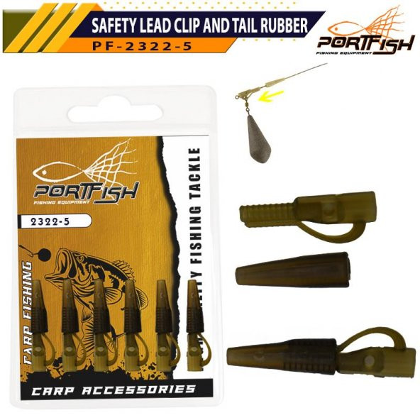 Portfish 2322-5 Safety Lead Clip and Tail Rubber 6 Adet ürün görseli 1