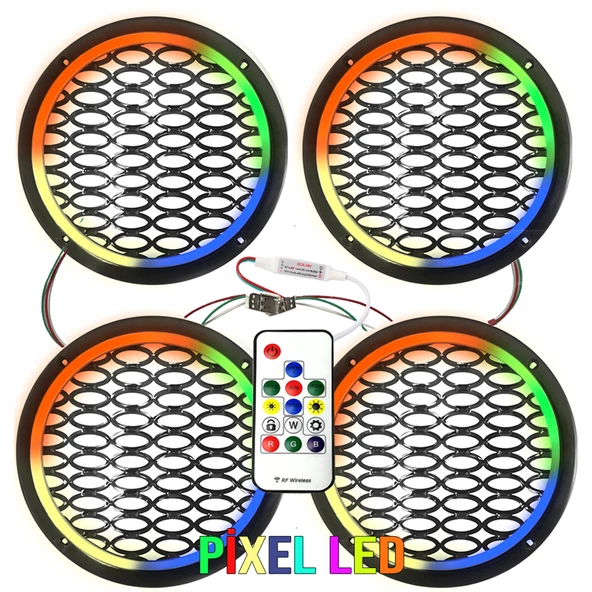 EGB Pixel Ledli 16cm Hoparlör Kapak 4 Adet Animasyonlu egb-6685 ürün görseli 1