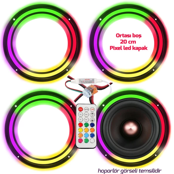 EGB Pixel Ledli 20cm Hoparlör Kapak İçi Boş 4 Adet EGB EG-7756 ürün görseli 1