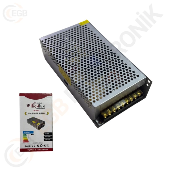 HIGHTEK HT-1211 Metal Kasa Adaptör 24 Volt 10 Amper ürün görseli 1