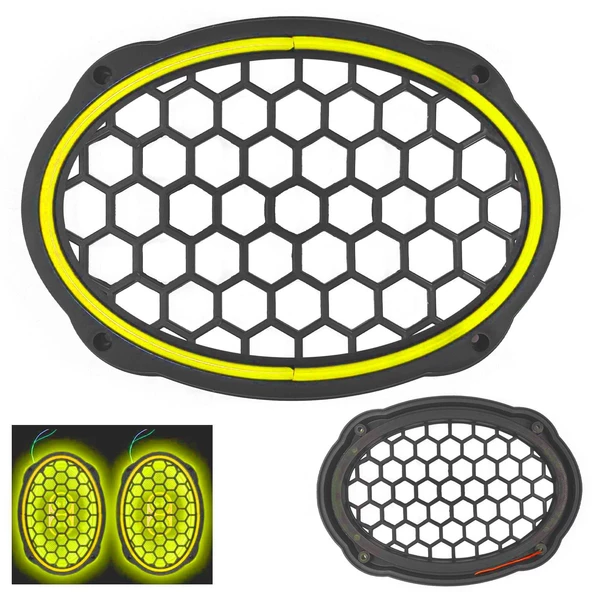 EGB Midrange Kapağı Neon Ledli Oval Sarı 2 Adet ürün görseli 1
