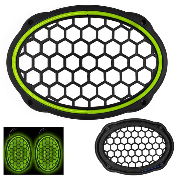 EGB Midrange Kapağı Neon Ledli Oval Yeşil 2 Adet ürün görseli 1