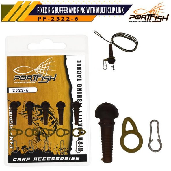 Portfish 2322-6 Fixed Rig Buffer and Ring with Multi Clip Link ürün görseli 1