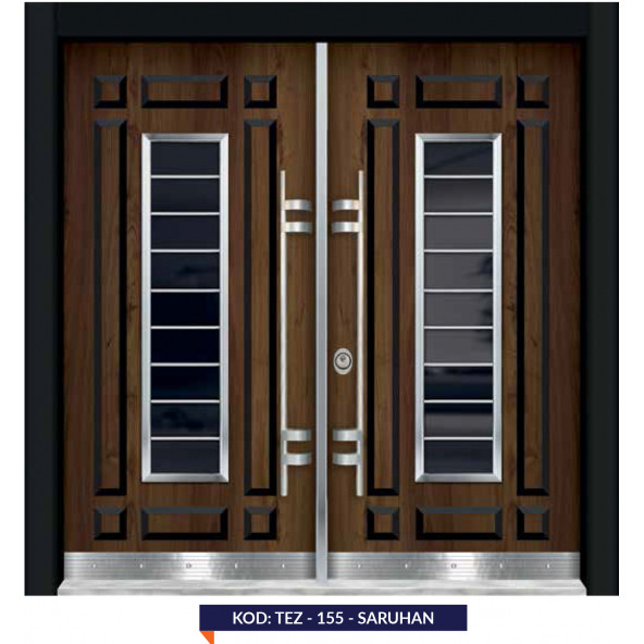 TEZ-0155 Beyaz Renk Statik Kasalı Kabartmalı Model Apartman Giriş Kapısı, Dış Mekan Kapısı ürün görseli 1