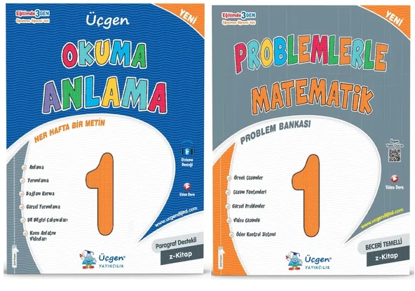 Üçgen 2025 1. Sınıf 2. Dönem Okuma Anlama + Problmelerle Matmatik Seti 2 Kitap ürün görseli 1