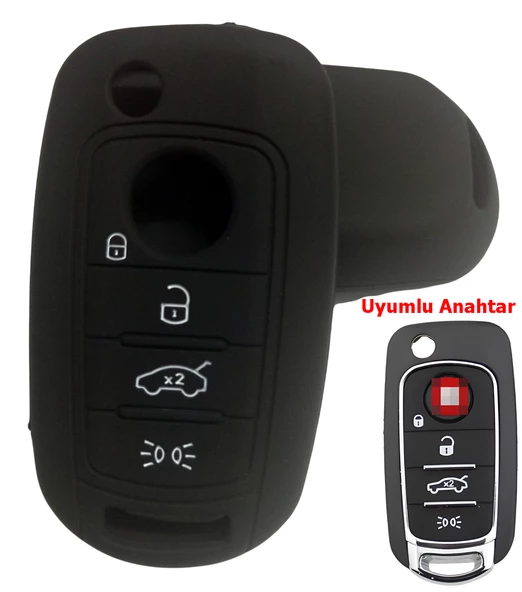 Fiat Egea Uyumlu Silikon Anahtar Kılıfı Kumanda Kılıfı Oto Anahtarlık ürün görseli 1