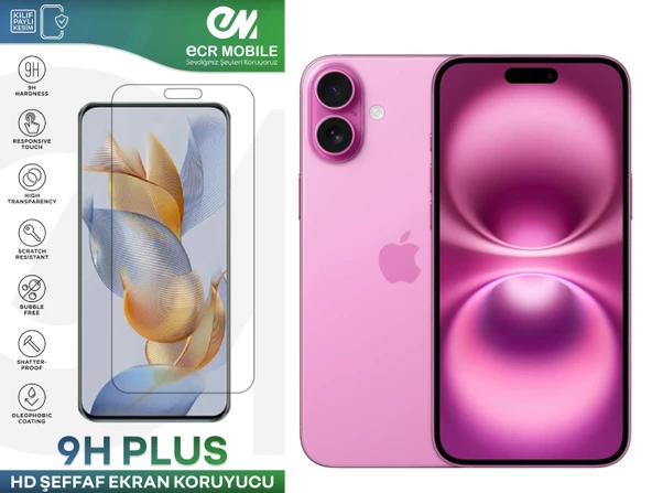 Iphone 16 Ekran Koruyucu 9H Esnek Nano Cam Tam Uyumlu Şeffaf ürün görseli 1