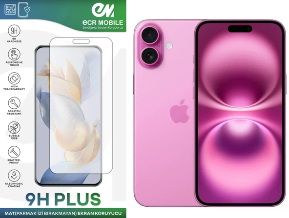 Iphone 16 Ekran Koruyucu MAT(Parmak İzi Bırakmayan) Uyumlu Esnek Nano Kırılmayan ürün görseli 1