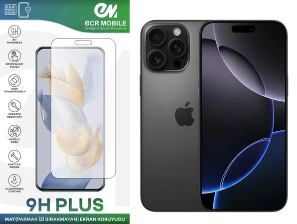 Iphone 16 Pro Max Ekran Koruyucu MAT(Parmak İzi Bırakmayan) Uyumlu Esnek Nano Kırılmayan ürün görseli 1