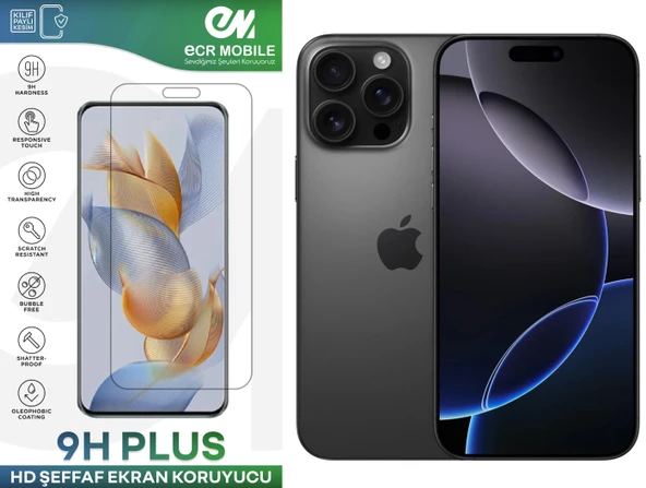 Iphone 16 Pro Max Ekran Koruyucu 9H Esnek Nano Cam Tam Uyumlu Şeffaf ürün görseli 1