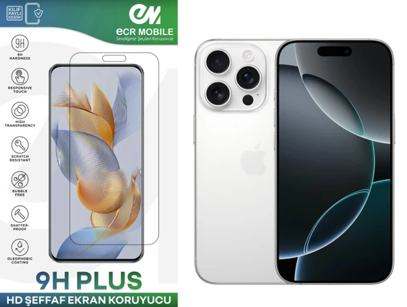 Iphone 16 Pro Ekran Koruyucu 9H Esnek Nano Cam Tam Uyumlu Şeffaf ürün görseli 1