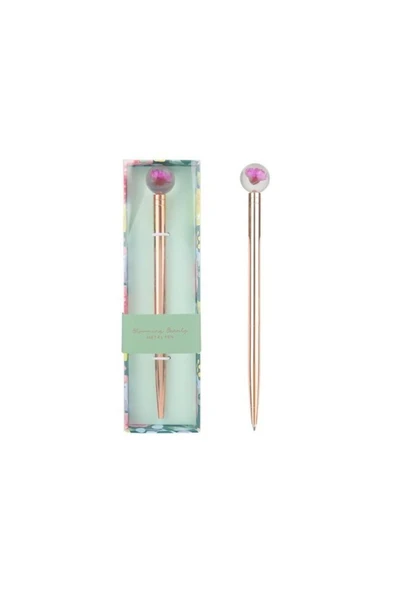 Metal Rosegold Çiçekli 1.0 Tükenmez Kalem ürün görseli 1