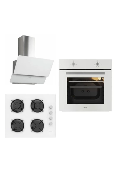 Esty Ankastre Set (AEF6601W04 BEYAZ FIRIN-ACO6501W02 BEYAZ OCAK -3471 BEYAZ DAVLUMBAZ) ürün görseli 1