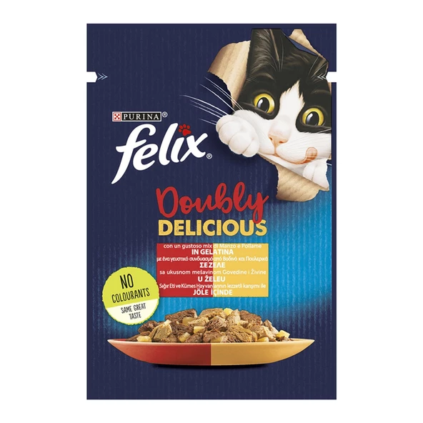 Felix Sığırlı Kümes Hayvanlı Kedi Yaş Mama 85 Gr ürün görseli 1