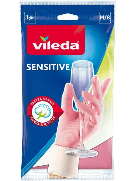 Vileda Sensitive Bulaşık Eldiveni Orta Boy M/8 ürün görseli 1