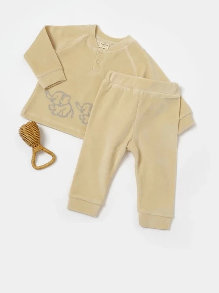 Babycosy Unisex Organik Kadife Alt Üst Takım (3-24 Ay ) ürün görseli 1