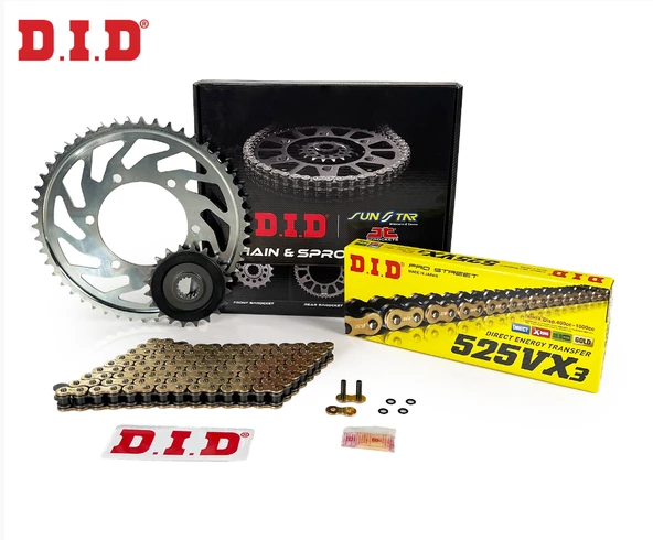 Did-Jt 2008-2016 Suzuki GSX 650 F Uyumlu Zincir Dişli Set Gold (Sarı) Renk ürün görseli 1