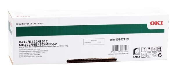 OKI 45807102 TONER - B412 B432 B512 MB472 MB492 MB562 - 3000 SAYFA ürün görseli 1