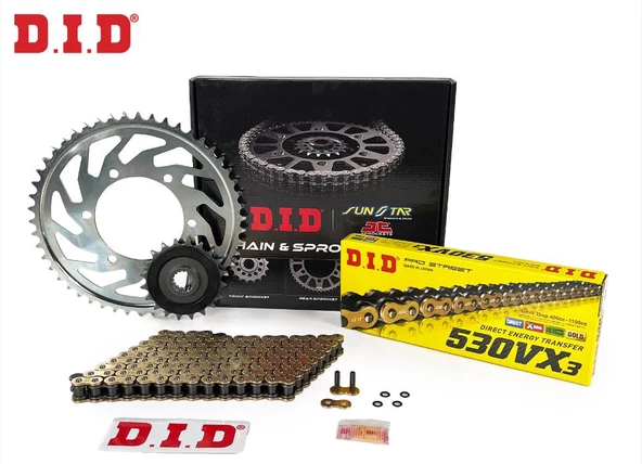 Did-Sunstar 2010-2016 Suzuki GSX 1250 FA Uyumlu Zincir Dişli Set Gold (Sarı) Renk ürün görseli 1