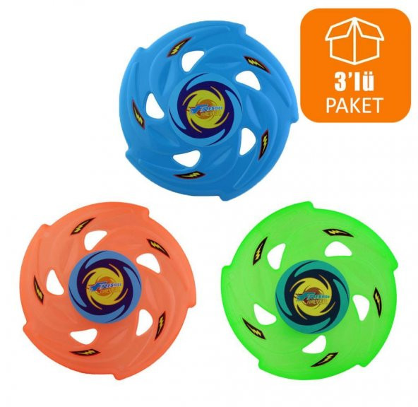 Frizbi Fırlatma Diski Plaj Kumsal Oyuncağı 24 Cm 3 Lü Paket ürün görseli 1