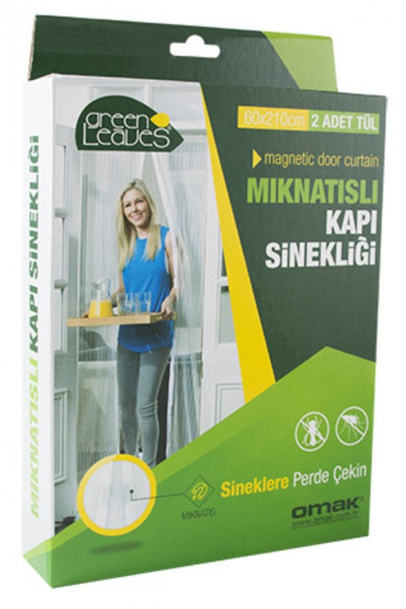 OMAK Mıknatıslı Kapı Sinekliği Balkon Bahçe Kapısı Sinek Böcek Önleyici Tül Perde Sineklik 2 Parça ürün görseli 1