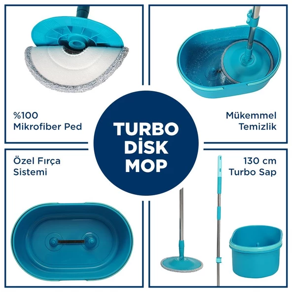 Motek Yeni Nesil Pratik Turbo Disk Mop Temizlik Seti ürün görseli 1