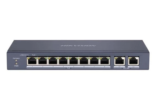 HIKVISION DS-3E0310P-E/M 8XFE+2XFE 65W POE SWİTCH ürün görseli 1