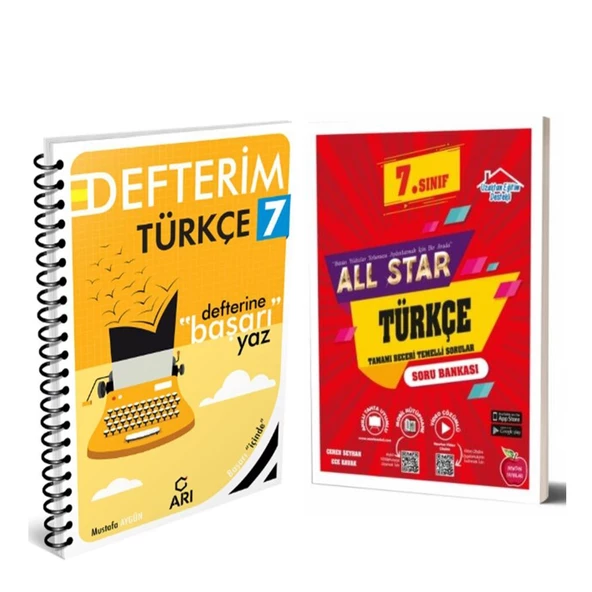 Arı 7.Sınıf Türkçe Defteri ve Newton All Star Soru Bankası Seti 2 Kitap ürün görseli 1