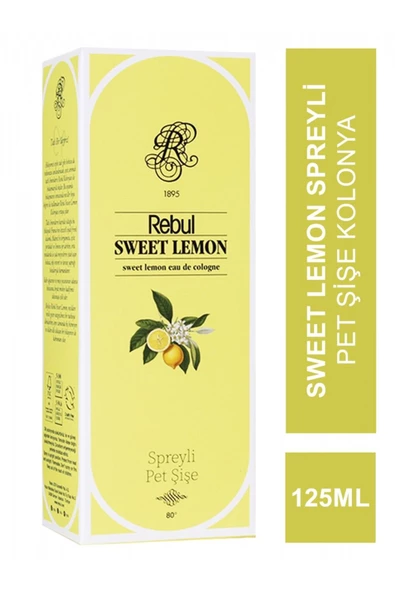 REBUL Sweet Lemon Spreyli Pet Şişe Kolonya 125 ml ürün görseli 1