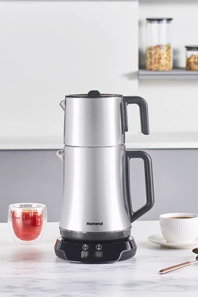HOMEND Royaltea Elegant 1776h Parlak Inox Çay Makinesi ürün görseli 1