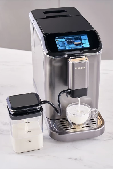 HOMEND Coffeebreak 5008H Kahve Öğütücülü,Süt Köpürtücülü,Dokunmatik Ekranlı Full Otomatik Espresso Makinesi ürün görseli 1