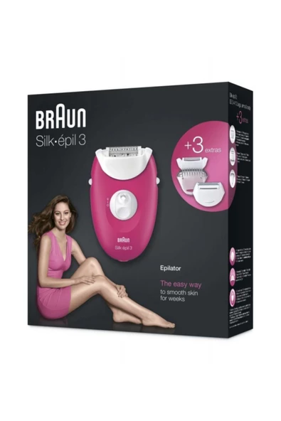 Braun Kablolu 3410 Pembe Epilatör Yok Resmi Distribütör Garantili Kuru 2 Yıl ürün görseli 1