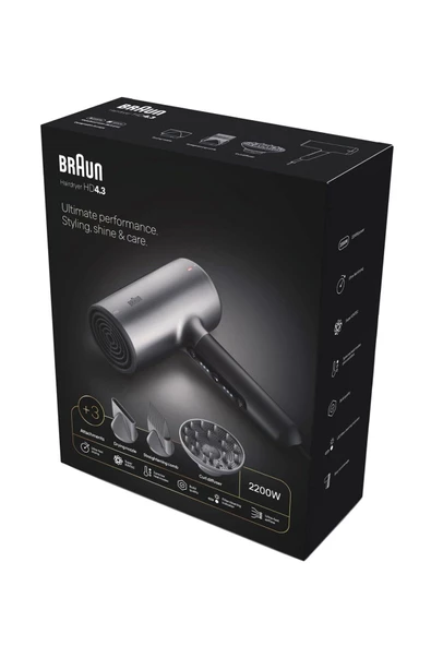 Braun BRHD435E HD4.3 IONTEC Difüzörlü Saç Kurutma Makinesi, 3 Başlıklı, 2200W ürün görseli 1