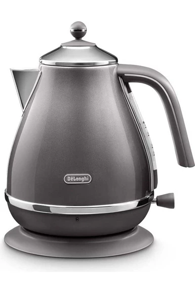 DELONGHİ Delonghi De'longhi Icona Vintage KBOT2001.GY Su Isıtıcısı - 1,7 L, Su Seviyesi Göstergeli ve 360° Ta ürün görseli 1