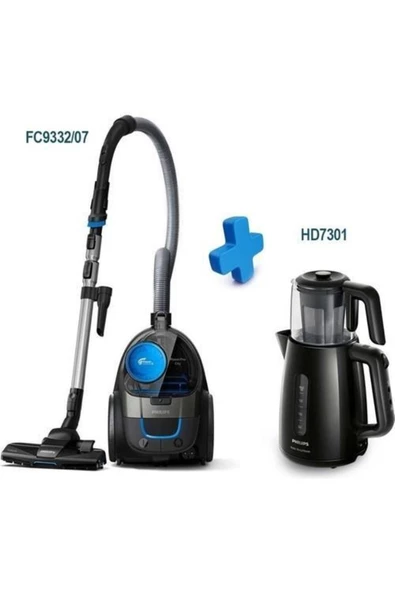 Philips Fc9332/07 Powerpro City Toz Torbasız Süpürge ve Hd7301 Çaycı ürün görseli 1