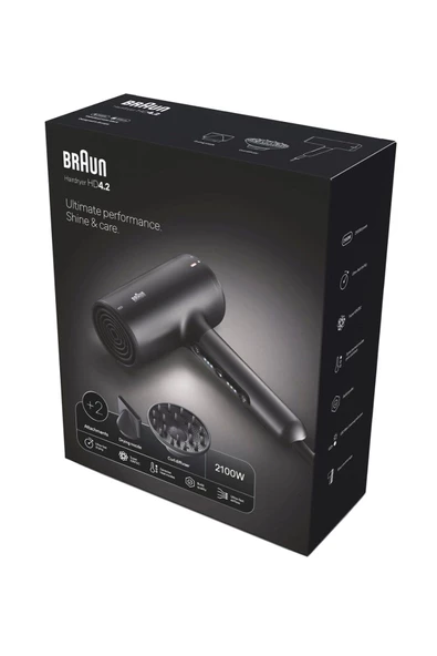Braun BRHD425E HD4.2 IONTEC Difüzörlü Saç Kurutma Makinesi, 2 Başlıklı, 2100W ürün görseli 1