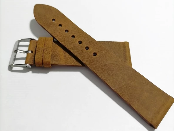 Her Saate Uyumlu Hakiki Grizi Deri Saat Kordonu 20 mm  (30) ürün görseli 1