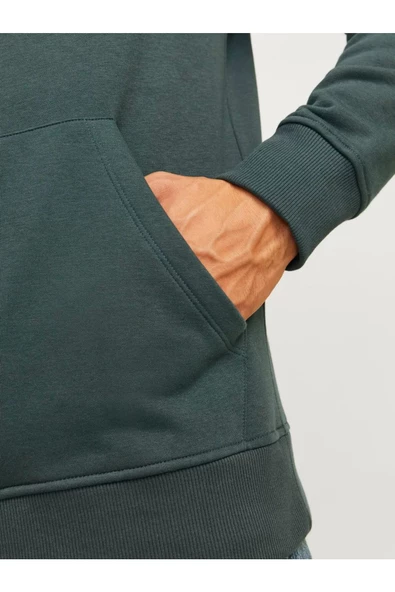 Jack Jones Erkek Forest River Kapüşonlu Sweatshirt Regular Fit Kanguru Cepli Tasarım 12262421 ürün görseli 1