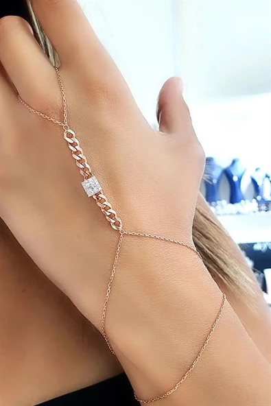 925Ayar Gümüş Üzerine Rose Altın Kaplama Trend Şahmeran ürün görseli 1