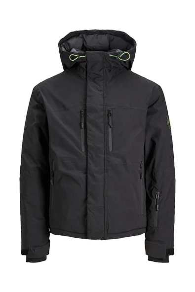 Jack Jones Siyah Erkek Softshell Ceket Su Geçirmez Hafif Kapüşonlu Outdoor Mont 12241637 ürün görseli 1