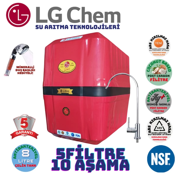 LG Chem COOL BEYAZ SİYAH 8 LİTRE 7 FİLTRE 14 AŞAMA SU ARITMA CİHAZI ürün görseli 1