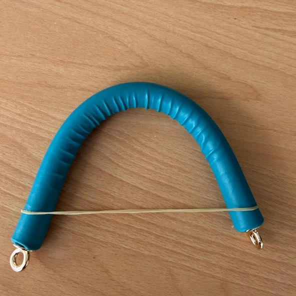 Angel Çanta Aksesuar 27 cm Rulo Model Suni Deri Turkuaz Çanta Sapı Light Gold Metalli ürün görseli 1