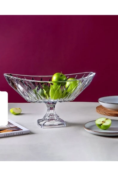 Kristal Ayaklı Meyvelik Oval 35*21 cm ürün görseli 1