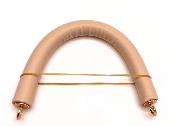 Angel Çanta Aksesuar 27 cm Rulo Model Suni Deri Pudra Çanta Sapı Light Gold Metalli ürün görseli 1