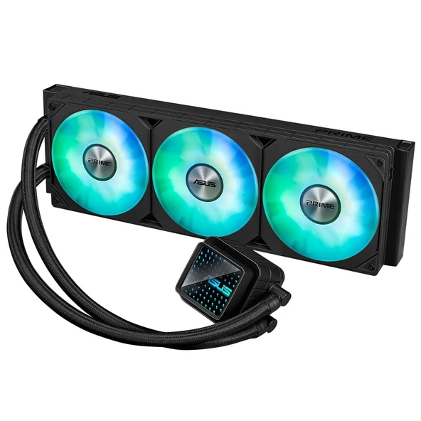 ASUS PRIME LC 360 ARGB SIVI SOGUTUCU ÖZEL TASARLANMIS CPU TEMAS ALANI VE KANATÇIKLI KANALLARA SAHIP SONSUZ AYNA LENS SEÇENEKLERI OLAN SU BLOGU, ÖNCEDEN MONTE EDILMIS ARGB FANLAR VE AURA AYDINLATMA ürün görseli 1