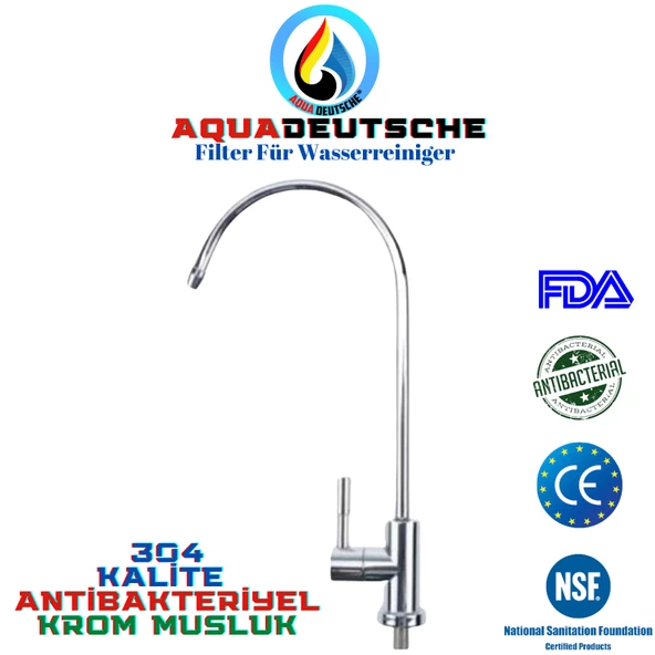 AQUA DEUTSCHE 304 KALİTE İTHAL KROM SU ARITMA CİHAZI TEZGAH ÜSTÜ MUSLUK ürün görseli 1